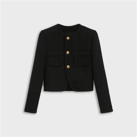 Auth CELINE Chasseur jacket 2V00C764L Black.